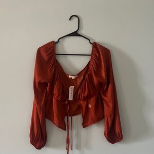 PacSun Copper Long Sleeve Blouse Size M